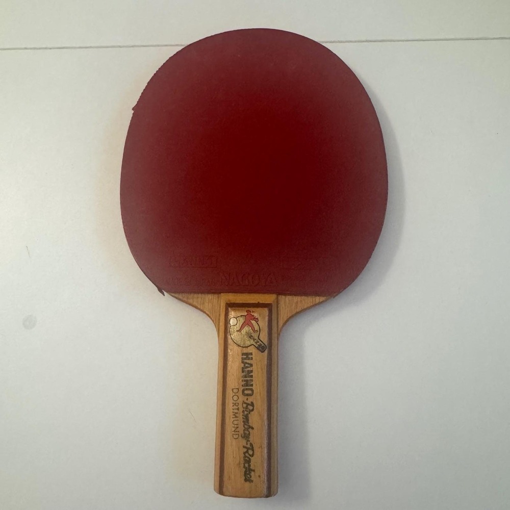 Vintage Hanno Bombay-Rocket Table Tennis Paddle Nagoya Red Rubber Japan 1970's